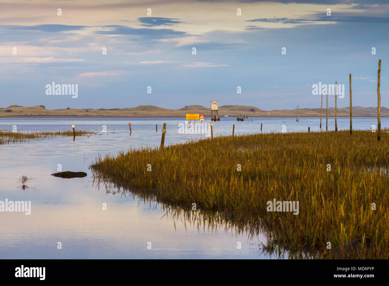 High Tide on Causeway to the Holy Island of Lindisfarne in