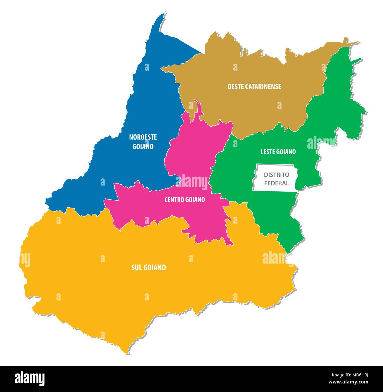 goias administrative and political vector map Stock Vector