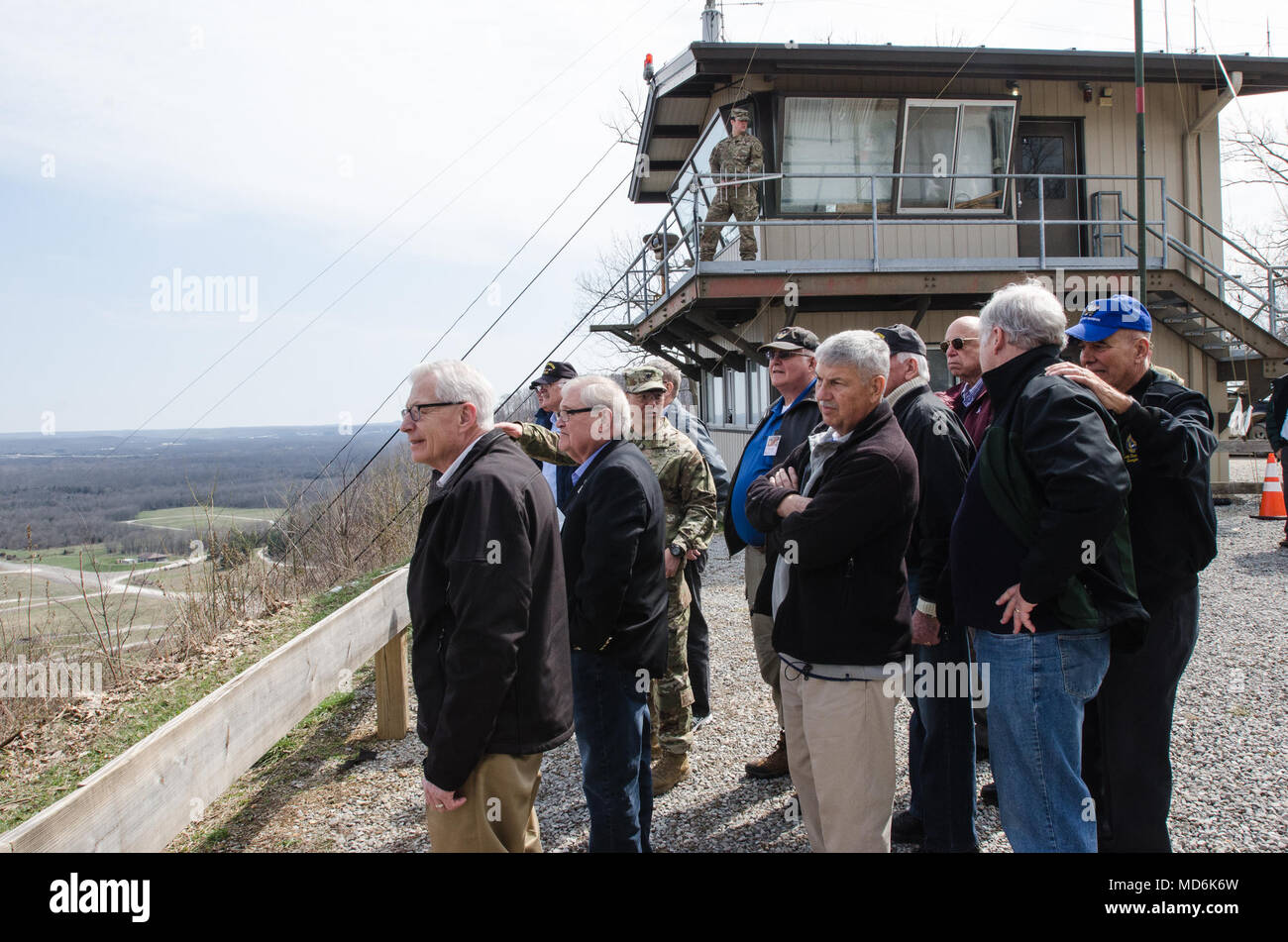 U.S. Army Reserve Ambassadors observed the first convoy live-fire escort team qualification, March 23, 2018 during Operation Cold Steel II  at Fort Knox, Ky. Ambassadors educate the public, community leaders and congressional staff offices about the capabilities and value of the Army Reserve and the Soldiers who live and work in their communities. (U.S. Army Reserve photo by Staff Sgt. Debralee Best/Operation Cold Steel II) Stock Photo