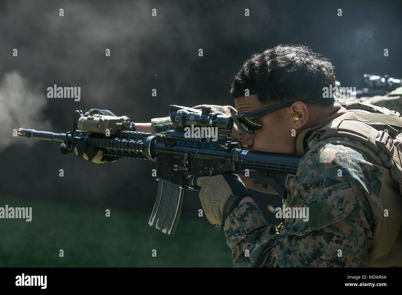 A U.S. Marine with the Maritime Raid Force (MRF), 26th Marine