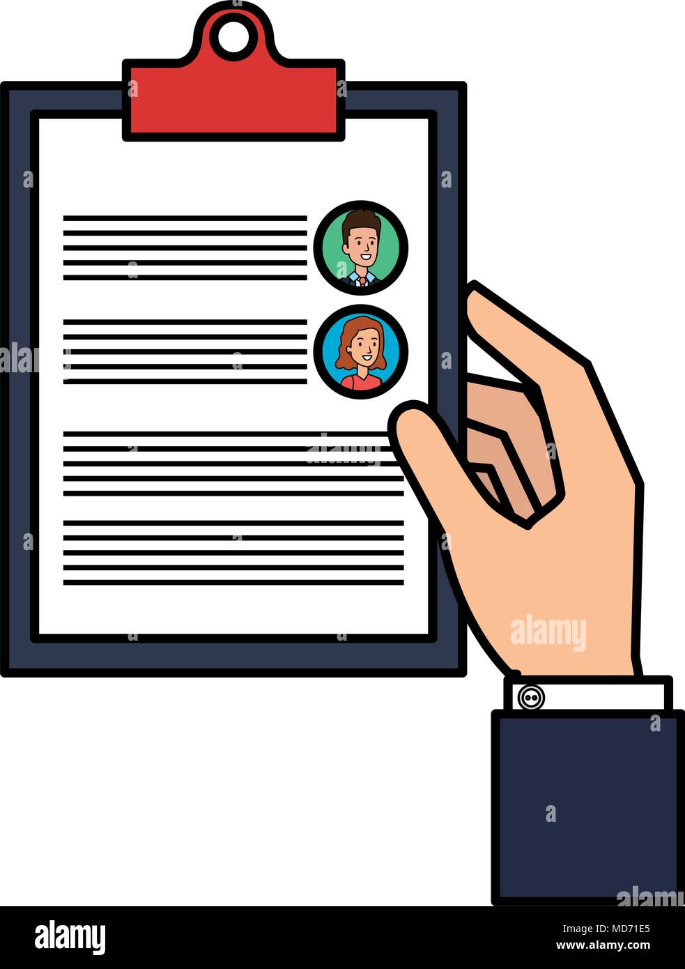 hand lifting clipboard with curriculum vitae Stock Vector Image & Art ...
