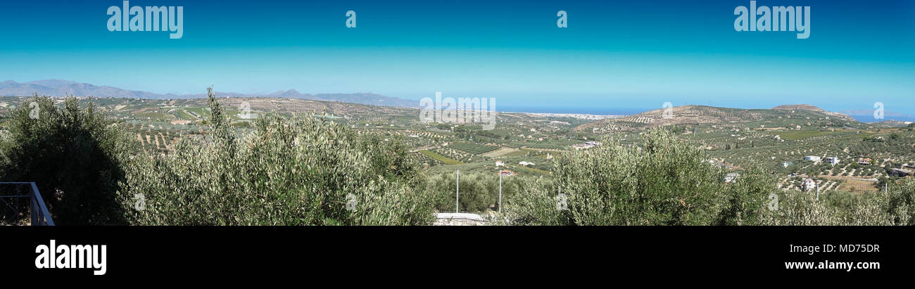 Panorama of rural landscape and sky, Crete, Greece Stock Photo - Alamy