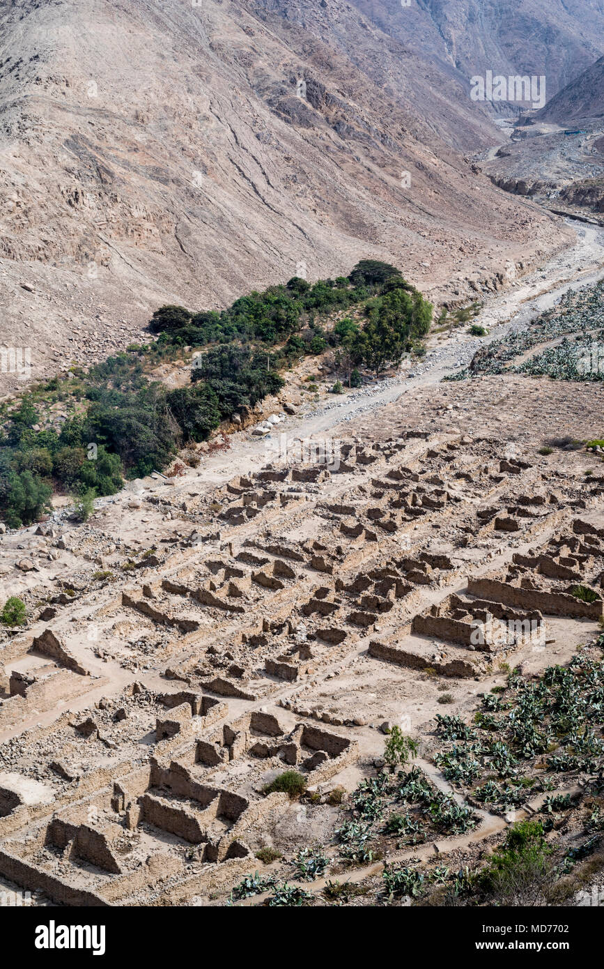 Archaeological site of Nieve Nieve, valley of the Lurin river, Lima, Peru  Stock Photo - Alamy