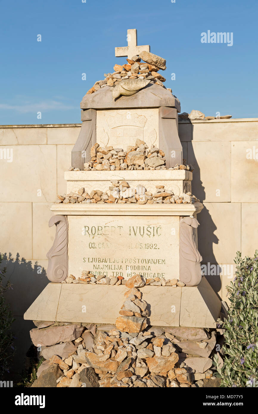 Robert Ivušić Memorial, Srd Mountain, Dubrovnik, Croatia Stock Photo