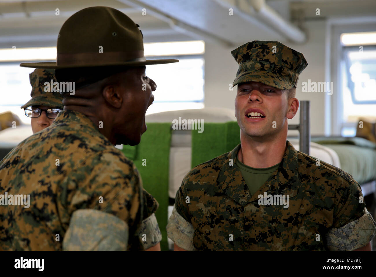 A drill instructor with Delta Company, 1st Recruit Training Battalion
