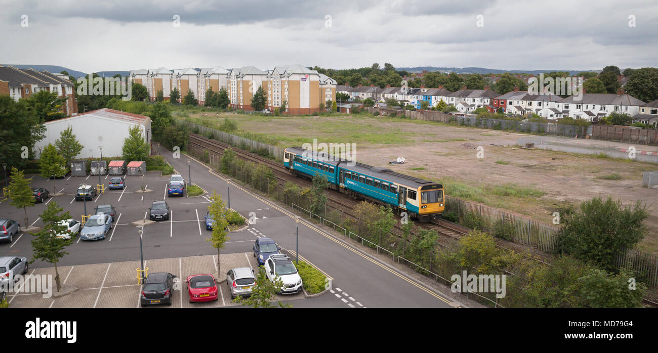 Class 142 diesel train on Arriva Trains Wales service to Barry Island