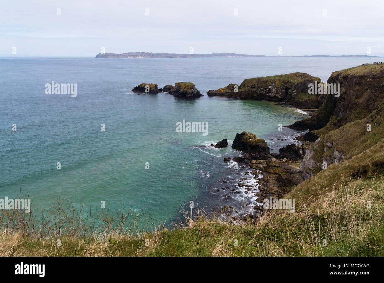 Atlantic Ocean Coastline, tranquility, blue water, cliffs, rocks, daylight, sunny Stock Photo