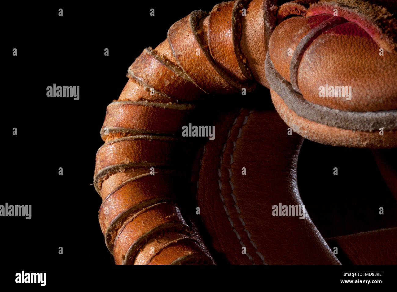 Close up of a baseball glove and its stitching Stock Photo Alamy