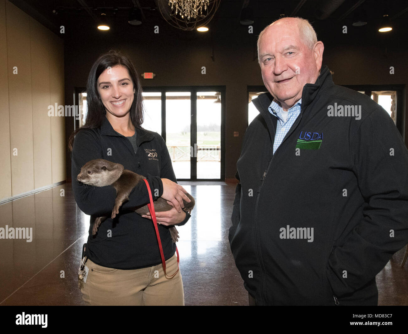 . Secretary of Agriculture Sonny Perdue met with USDA employees and  Columbus Zoo and Aquarium administration and staff who provided information  about the animals and their care, during the zoo's USDA Family
