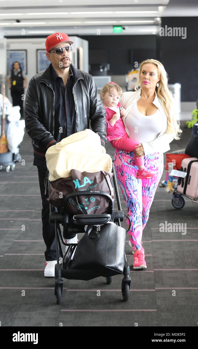 Ice-T at Los Angeles International Airport (LAX) with his family Featuring:  Ice-T, Coco Austin, Chanel Nicole Marrow Where: Los Angeles, California,  United States When: 18 Mar 2018 Credit: WENN.com Stock Photo 