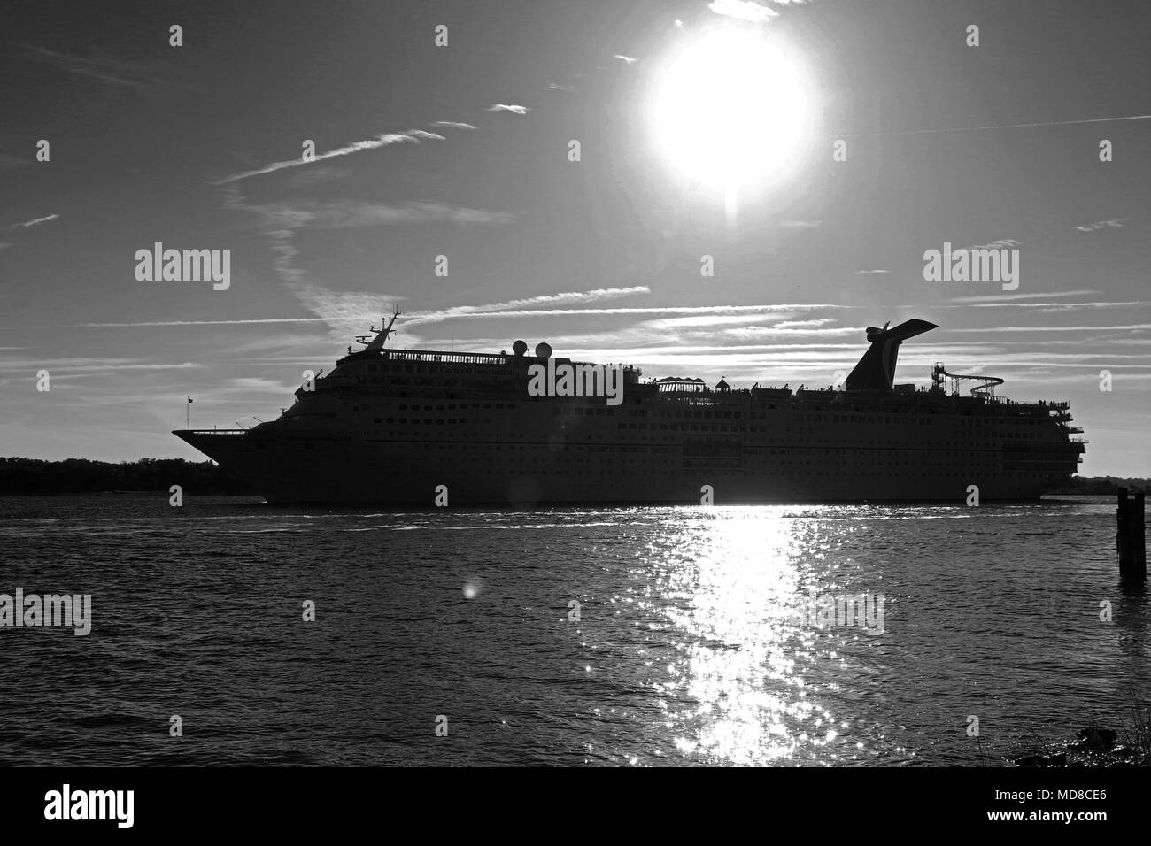Carnival cruise Black and White Stock Photos & Images - Alamy