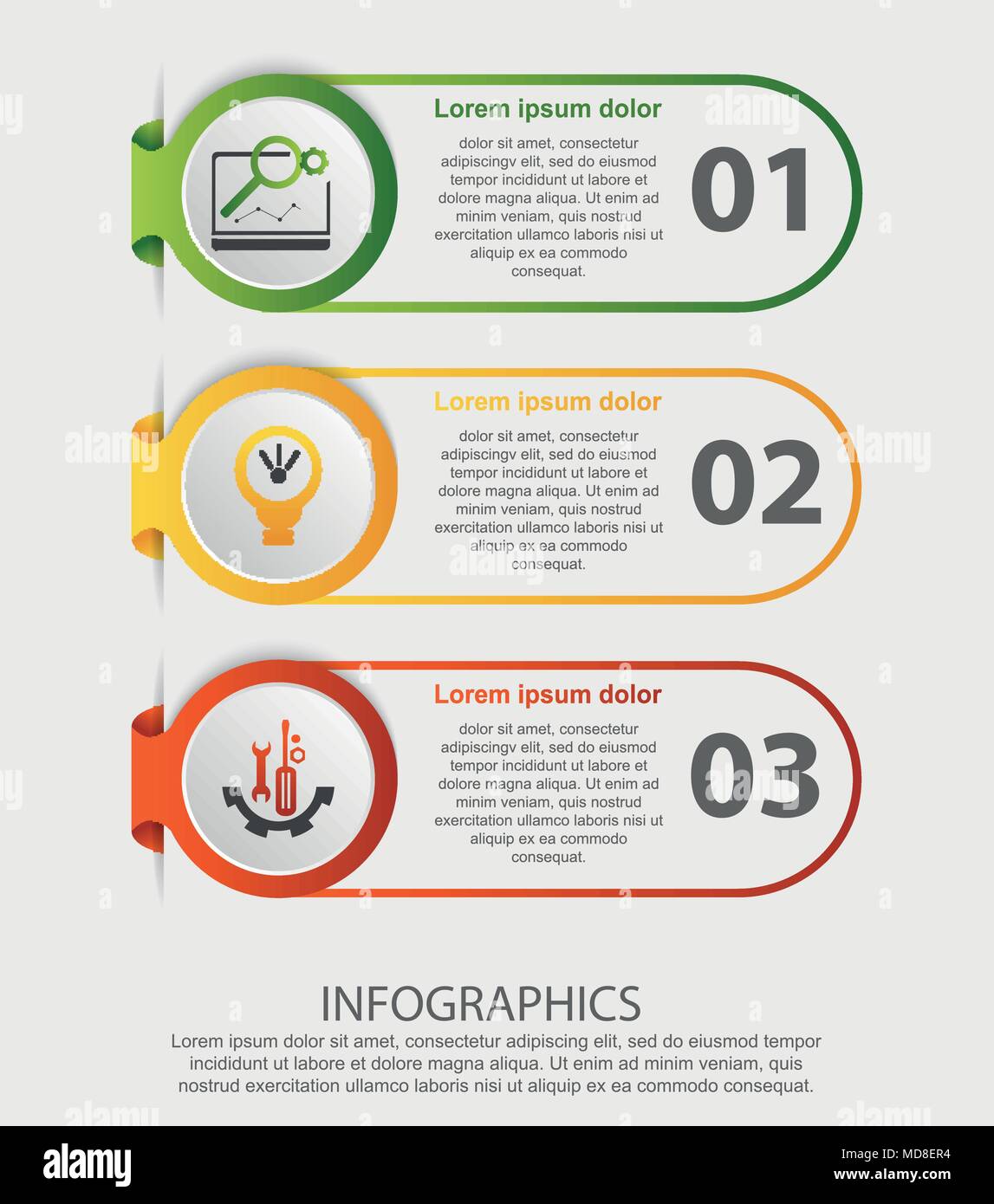 Modern vector illustration. Infographic template with three elements ...