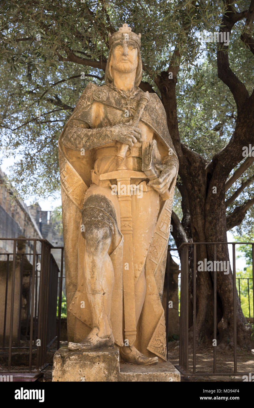 Statue of King Ferdinand in the Alcazar, Cordoba, Andalucia, Spain