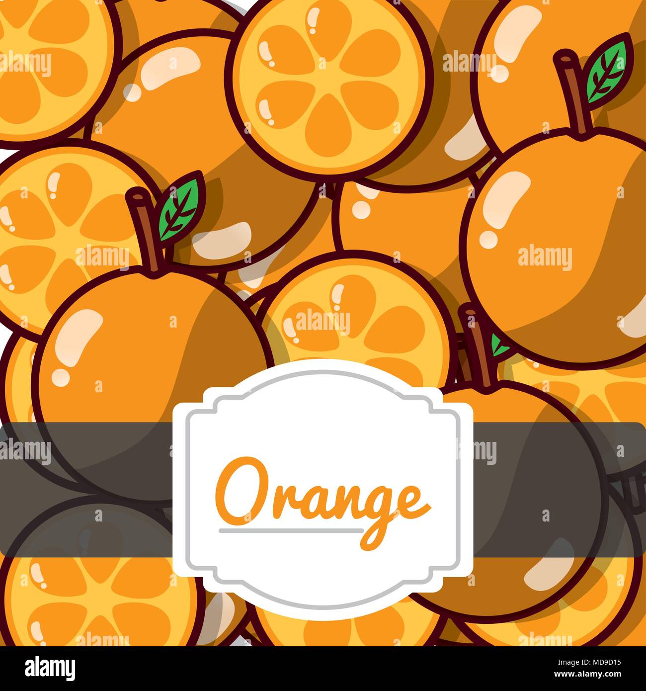 delicious orange fresh fruit label pattern Stock Vector Image & Art - Alamy