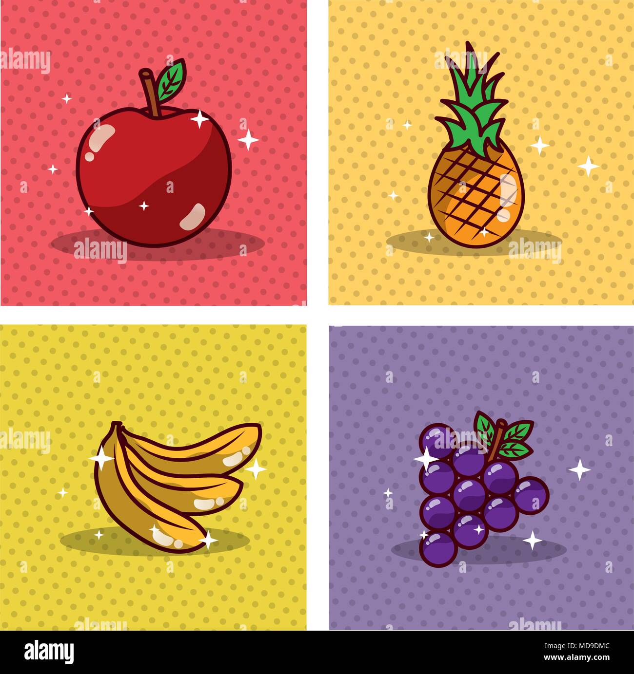 fruits set fresh delicious dieting healthy Stock Vector Image & Art - Alamy