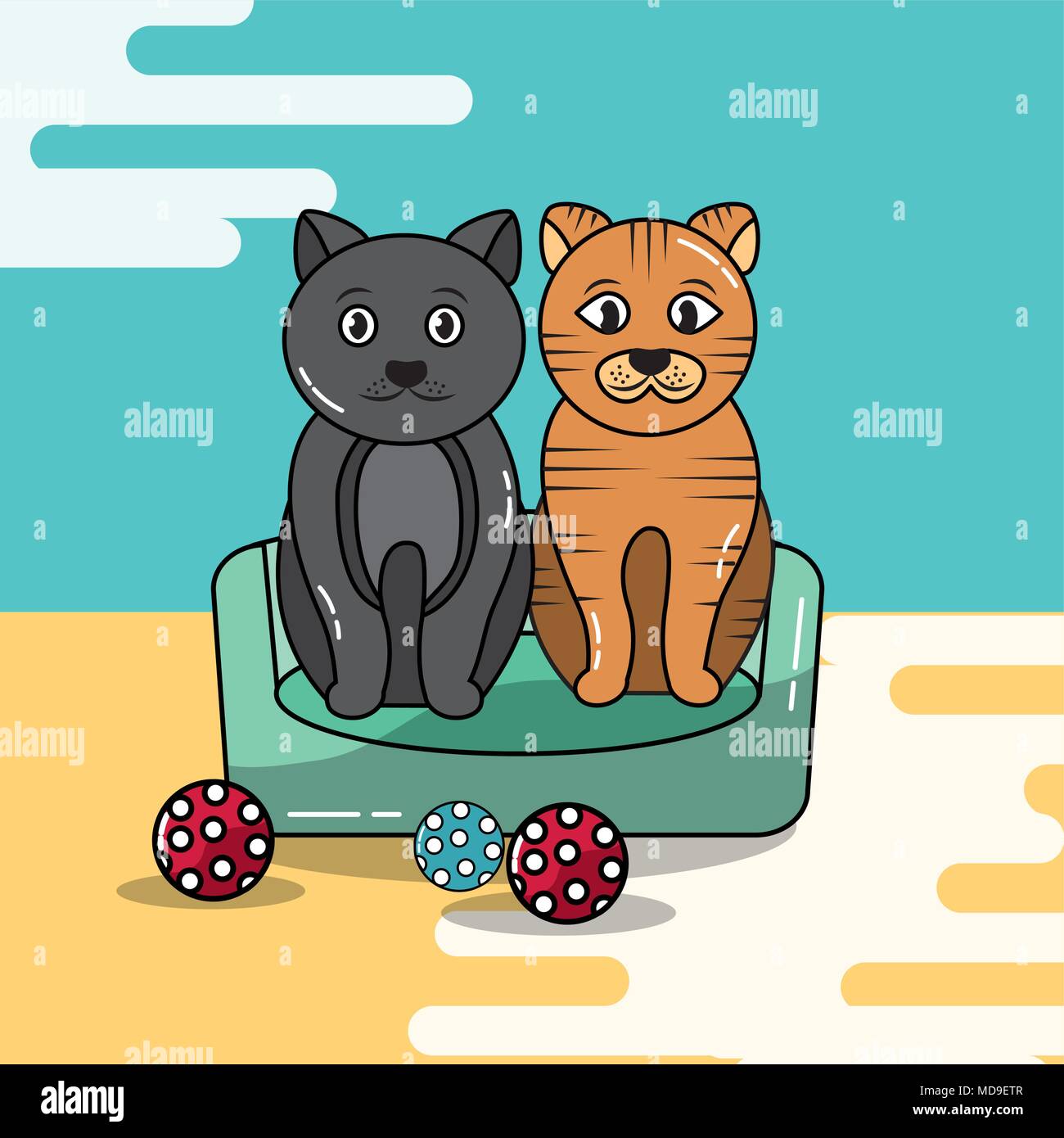 pets dog and cat Stock Vector