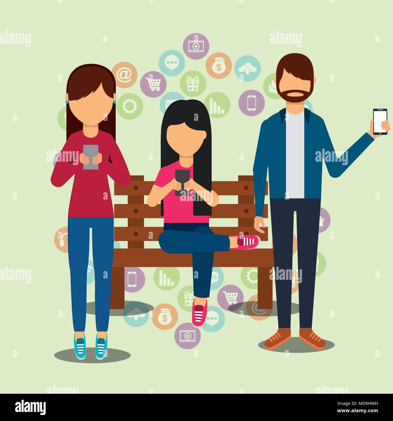people social media Stock Vector Image & Art - Alamy