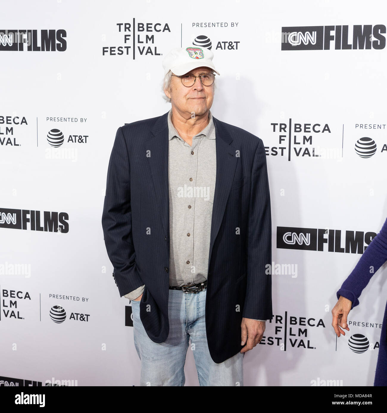 New York, USA. 18th Apr, 2018. Chevy Chase at the Tribeca Film Festival red carpet arrivals for the film 'Love, Gilda' at the Beacon Theatre. Credit: SOPA Images Limited/Alamy Live News Stock Photo