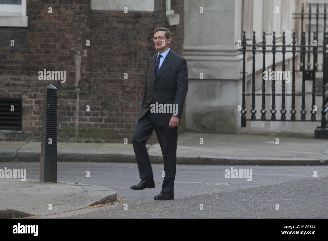 London UK. 18th April 2018. Dominic Grieve who was the former Conservative British Attorney General  who served in the David Cameron cabinet until 2014 and considered to be a Pro EU Remain supporter  arrives at Downing Street London Credit: amer ghazzal/Alamy Live News Stock Photo