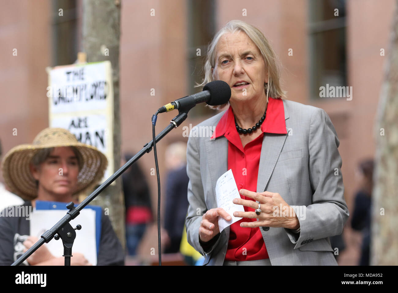 Sydney, Australia. 19 April 2018. Pictured: Senator Lee Rhiannon ...