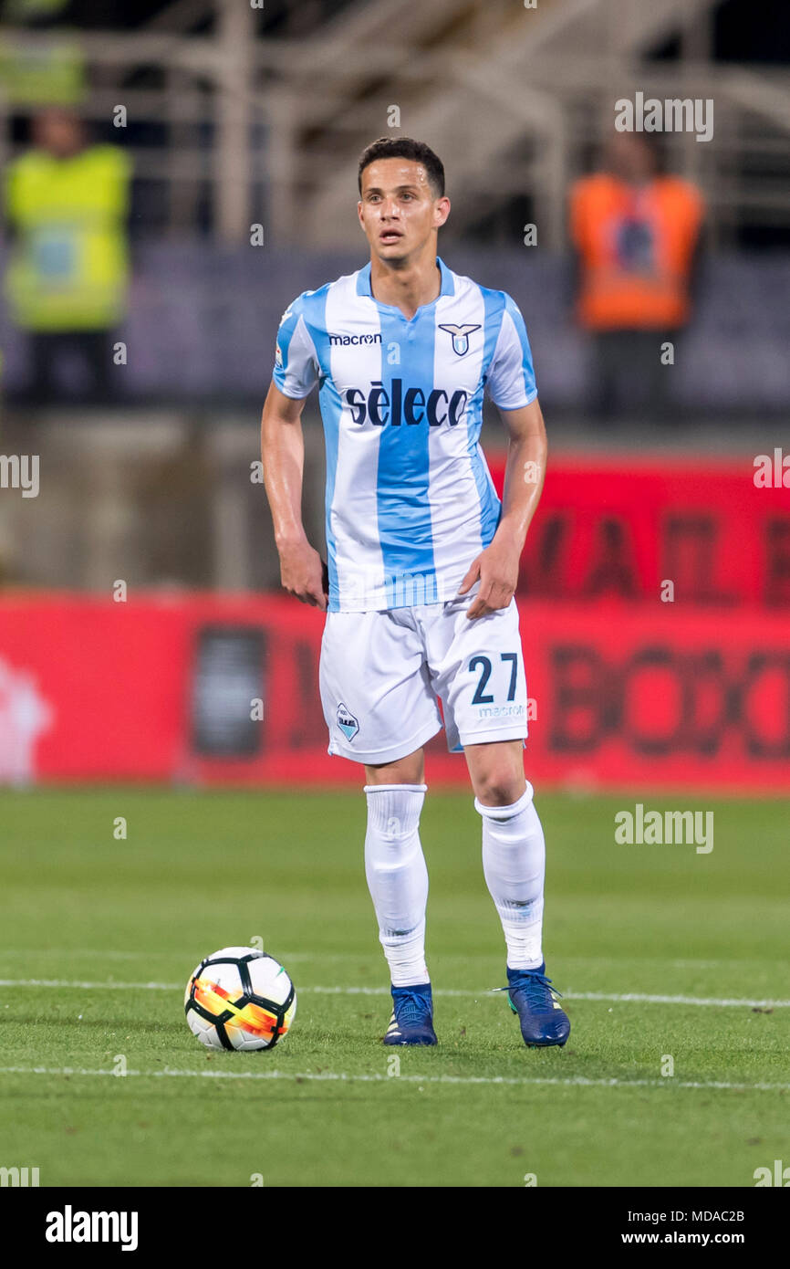 Luiz Felipe Ramos Marchi of Lazio during the Italian "Serie A" match  between Fiorentina 3-4 Lazio at Artemio Franchi Stadium on April 18, 2018  in Firenze, Italy. (Photo by Maurizio Borsari/AFLO Stock