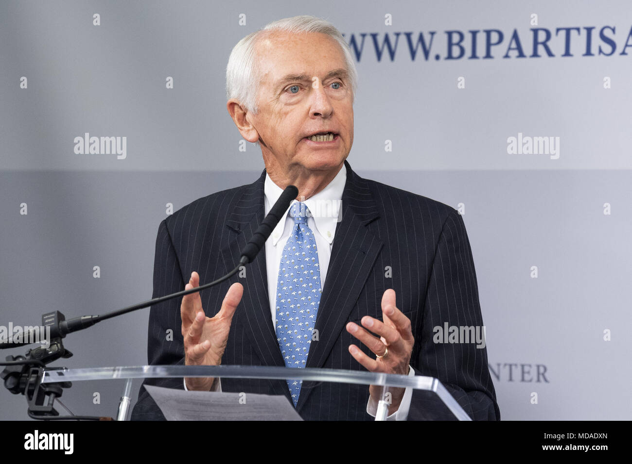 Washington, DC, USA. 17th Apr, 2018. Former Kentucky Governor STEVE BESHEAR speaking at the Restoring Our Democracy program at the Bipartisan Policy Center in Washington, DC on April 17, 2018 Credit: Michael Brochstein/ZUMA Wire/Alamy Live News Stock Photo