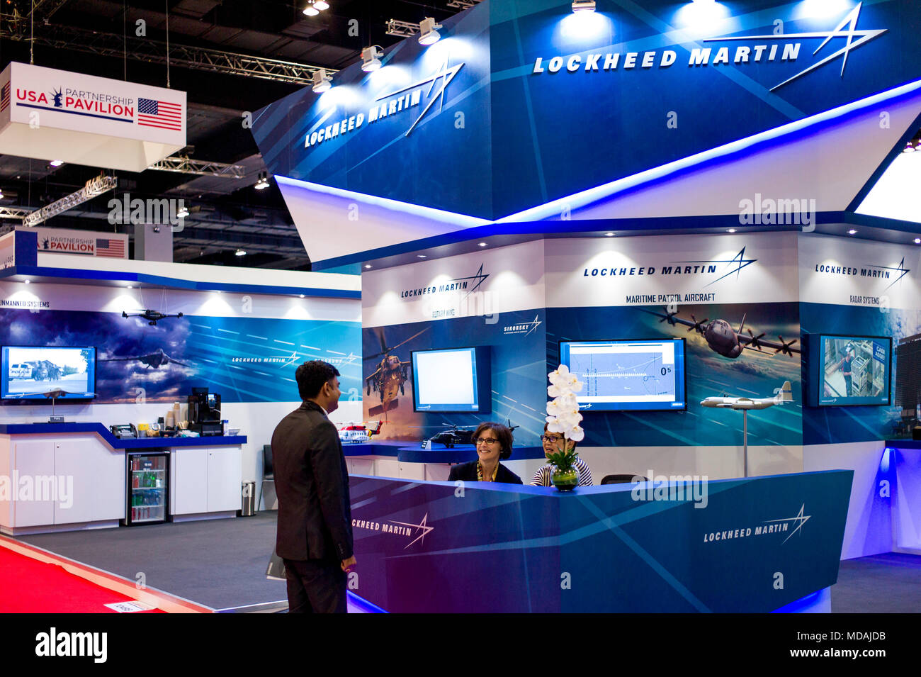 Kuala Lumpur, Malaysia on April 19, 2018. An exhibition booth of