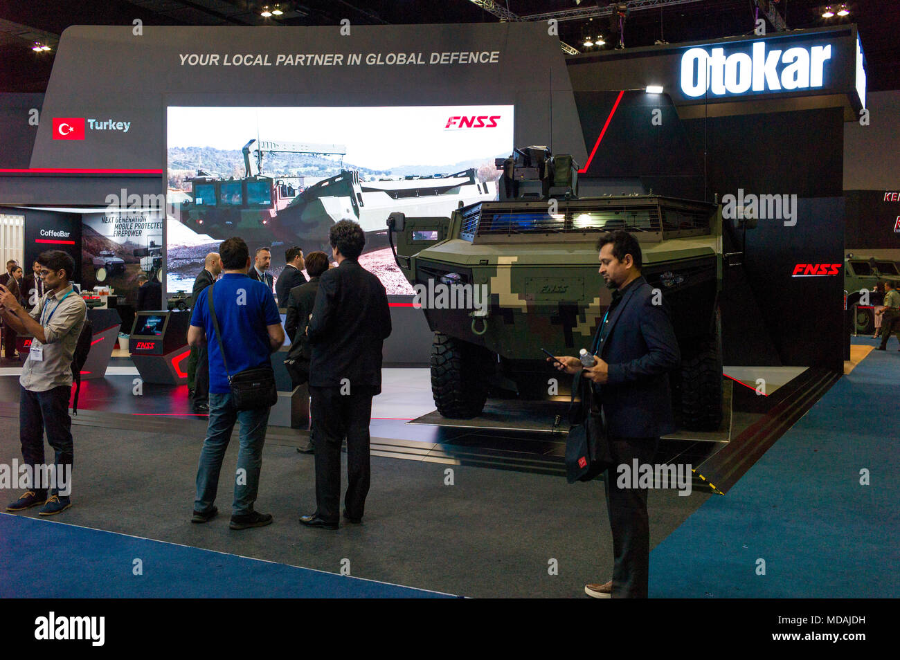 Kuala Lumpur, Malaysia on April 19, 2018. An exhibition booth of FNSS