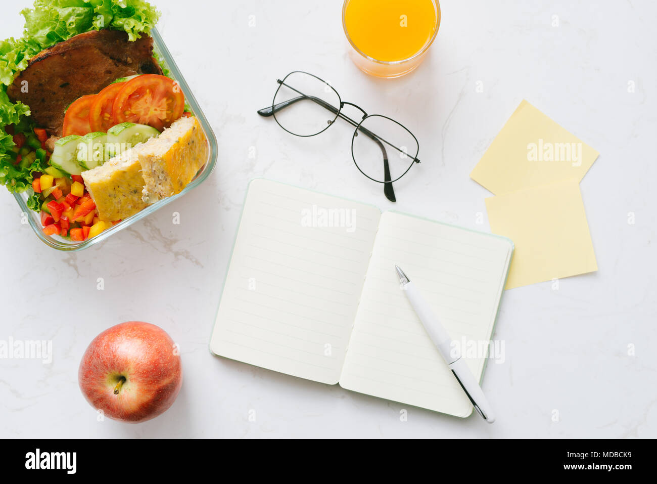 Food in the office. Healthy lunch for work Stock Photo - Alamy