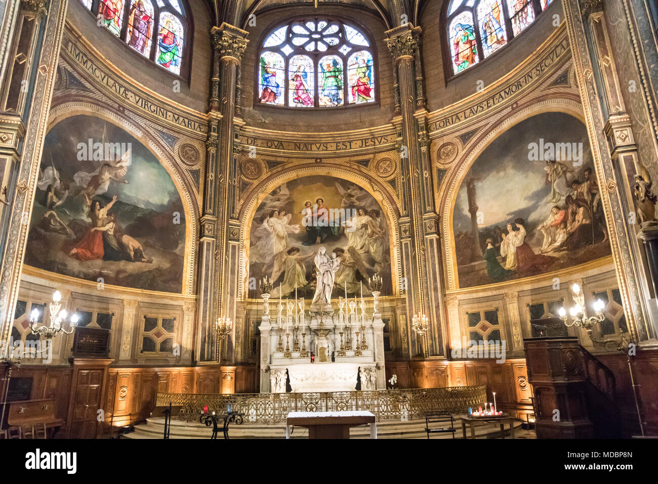 PARIS, EGLISE SAINT EUSTACHE. Feb 2018. Interior of Chapel of the Virgin, at the Church of Saint