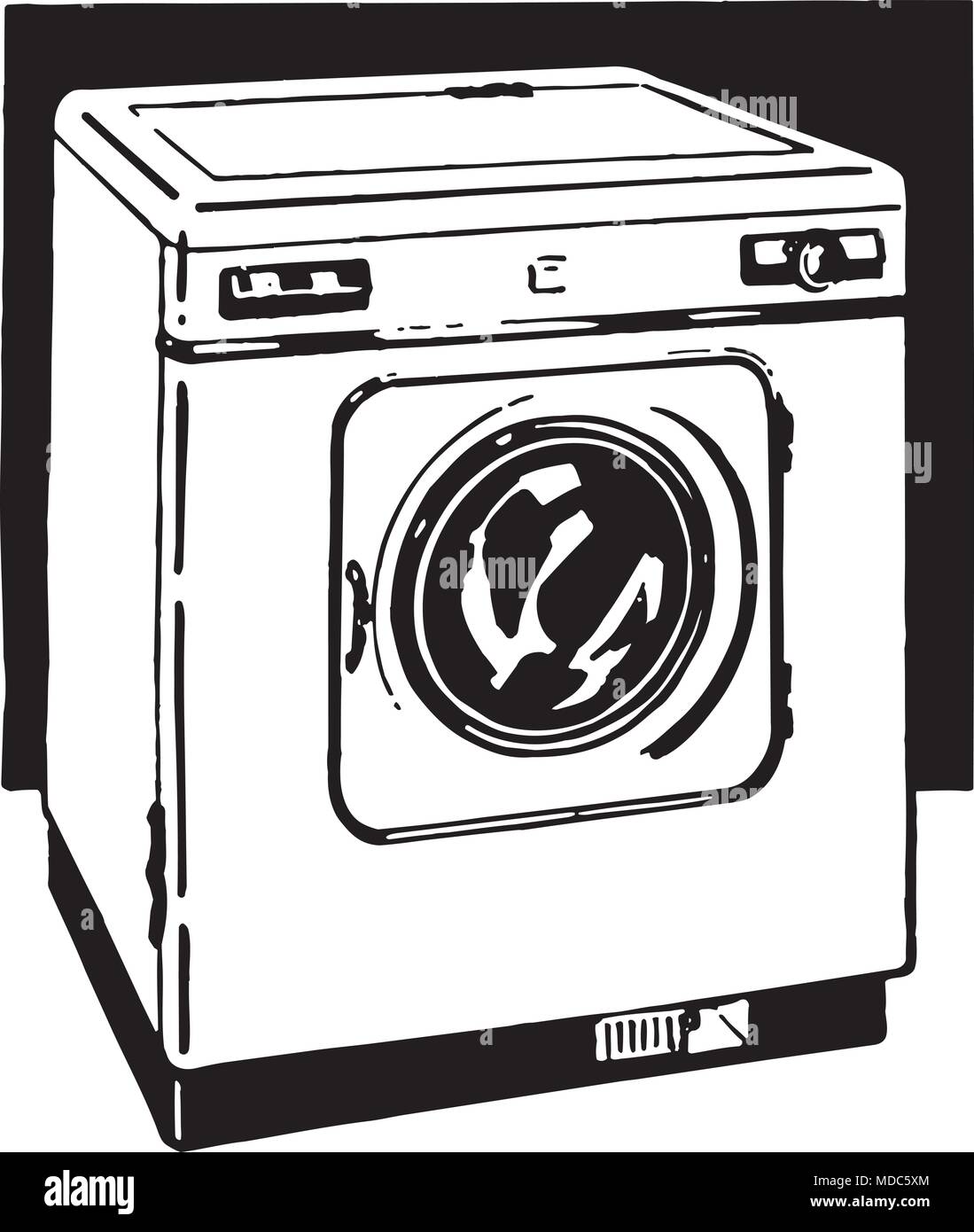 Automatic Washer - Retro Ad Art Illustration Stock Vector