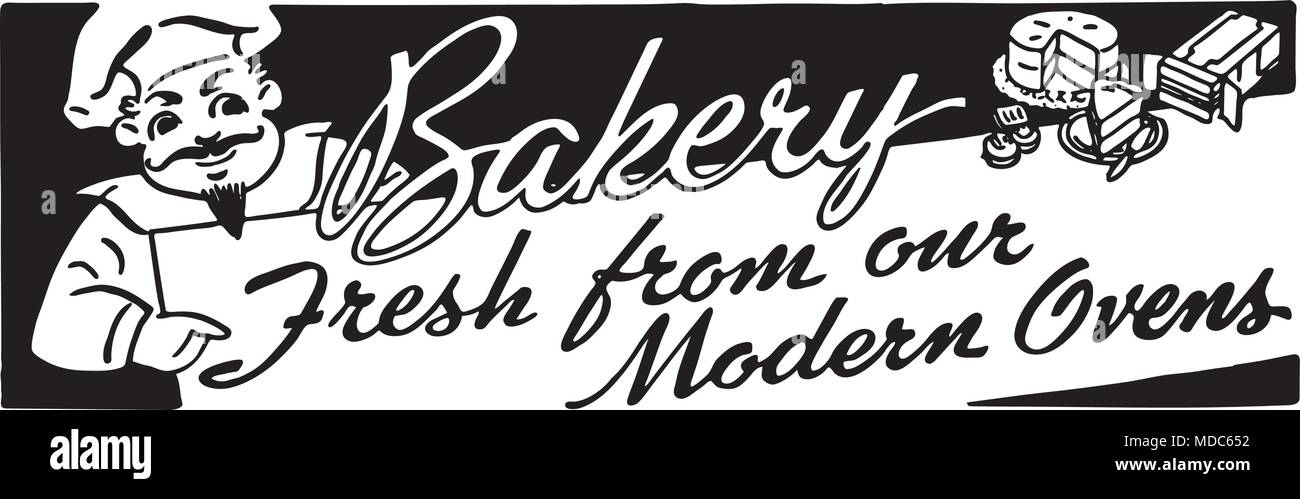 Bakery - Retro Ad Art Banner Stock Vector Image & Art - Alamy