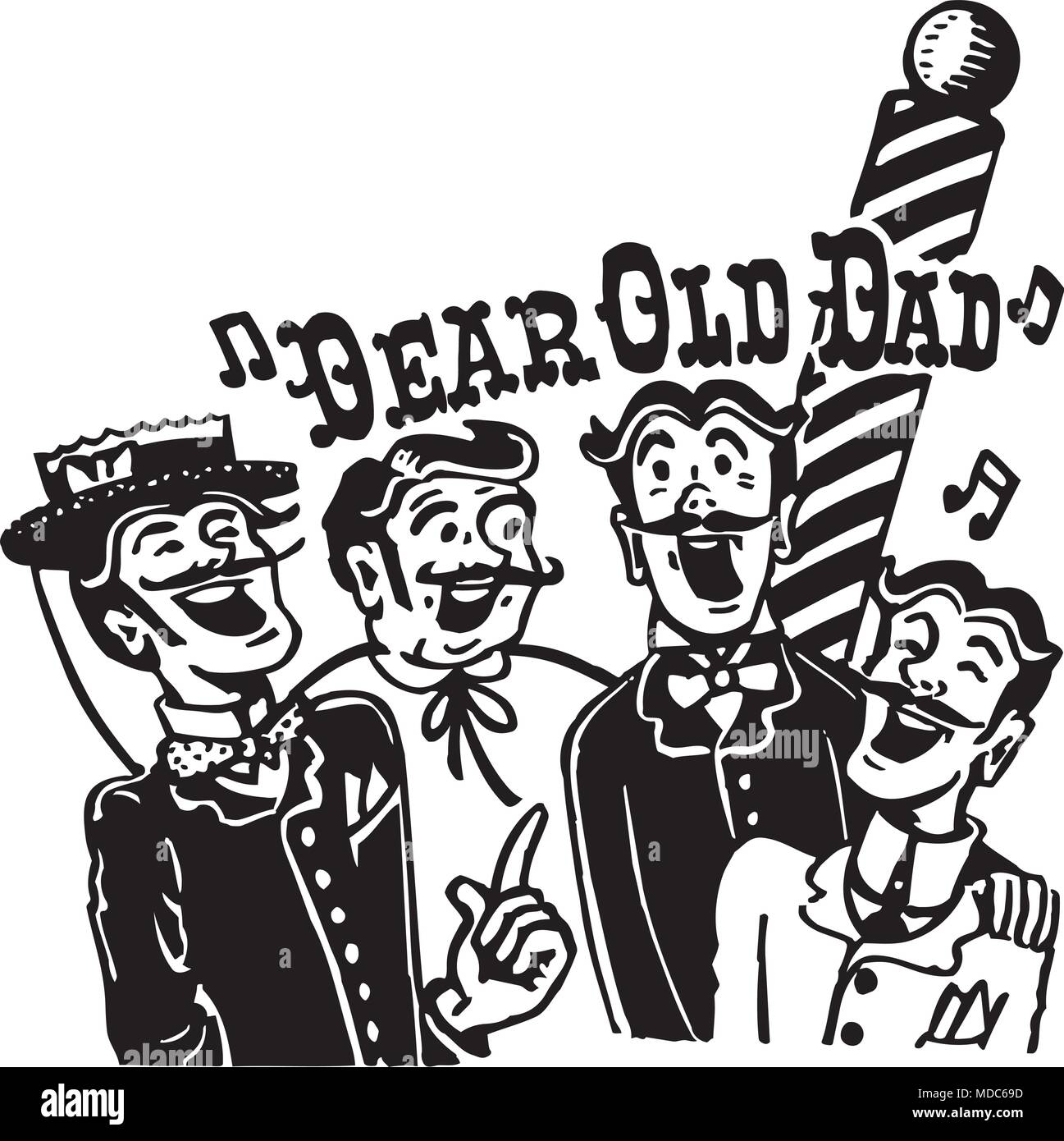 barbershop chorus clipart black and white