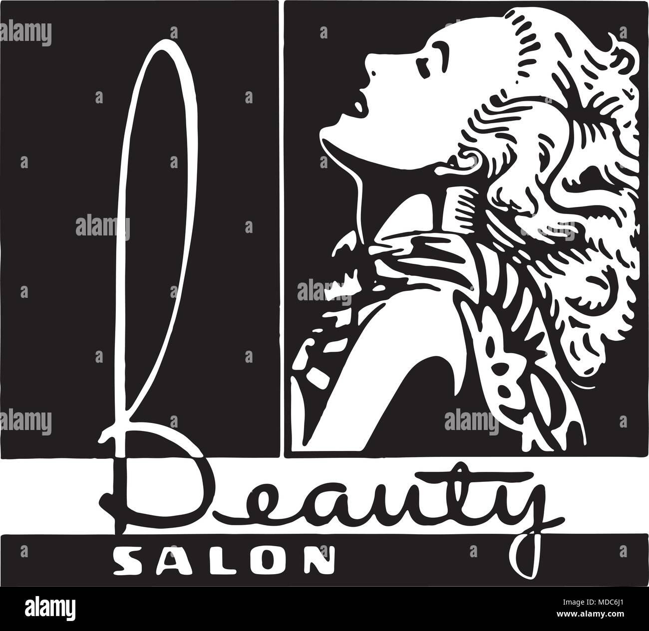 Beauty Salon - Retro Ad Art Banner Stock Vector