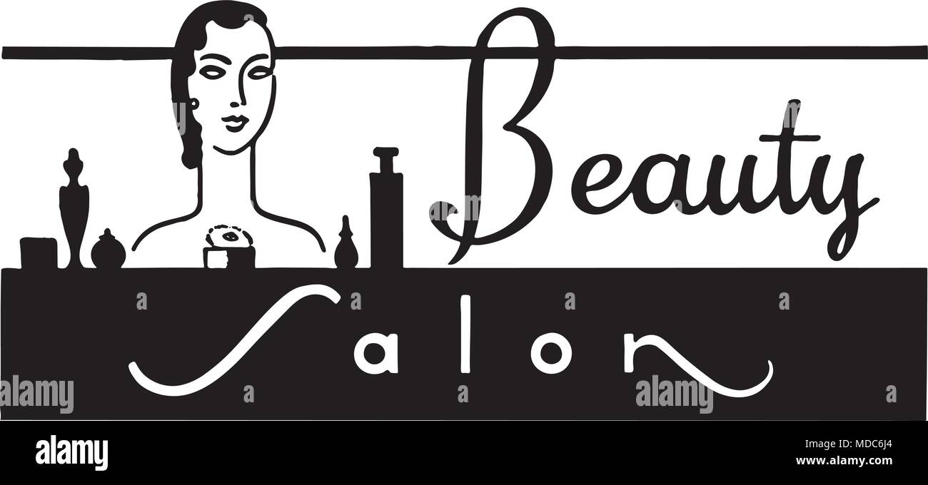 Beauty Salon 2 - Retro Ad Art Banner Stock Vector