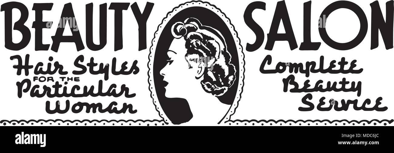 Beauty Salon 3 - Retro Ad Art Banner Stock Vector