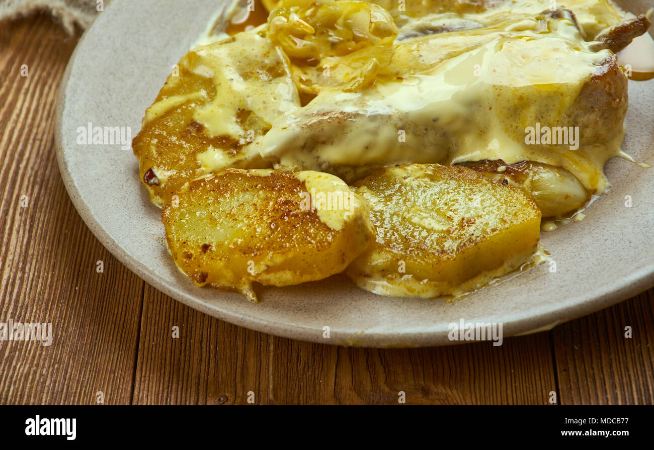 Slow Cooker Dijon Pork Chops Pork chops and potatoes Stock Photo Alamy