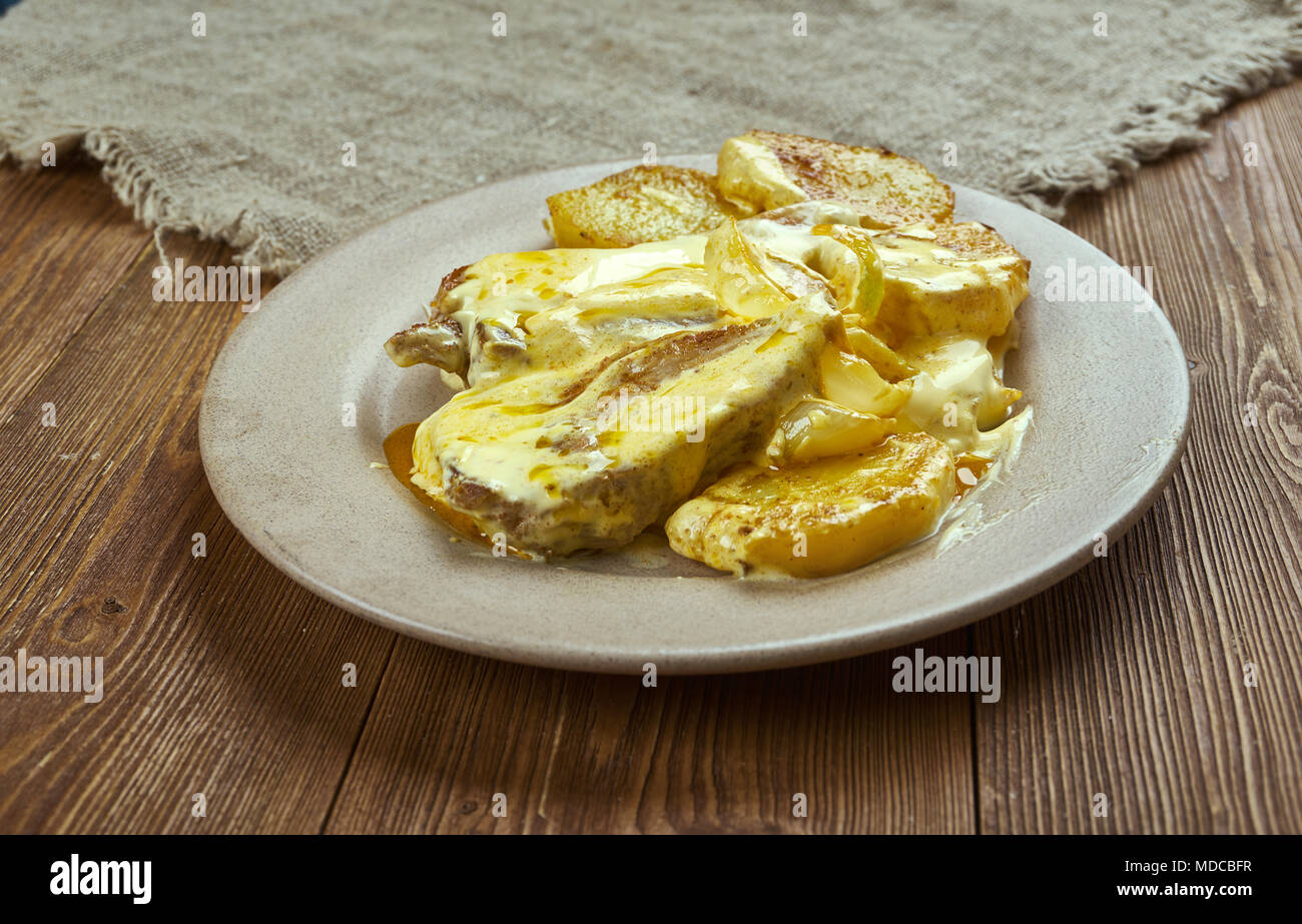 Slow Cooker Dijon Pork Chops Pork chops and potatoes Stock Photo Alamy