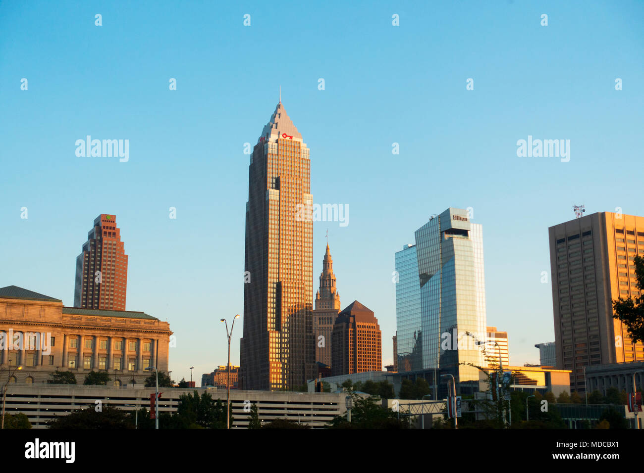 downtown Cleveland Ohio skyline Stock Photo