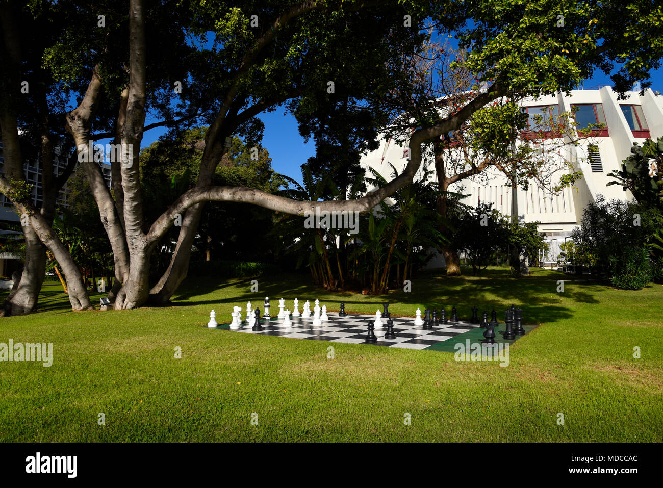 Giant Chess Set in the Grounds of Cathedral Peak Hotel Drakensberg  Mountains South Africa Stock Photo - Alamy