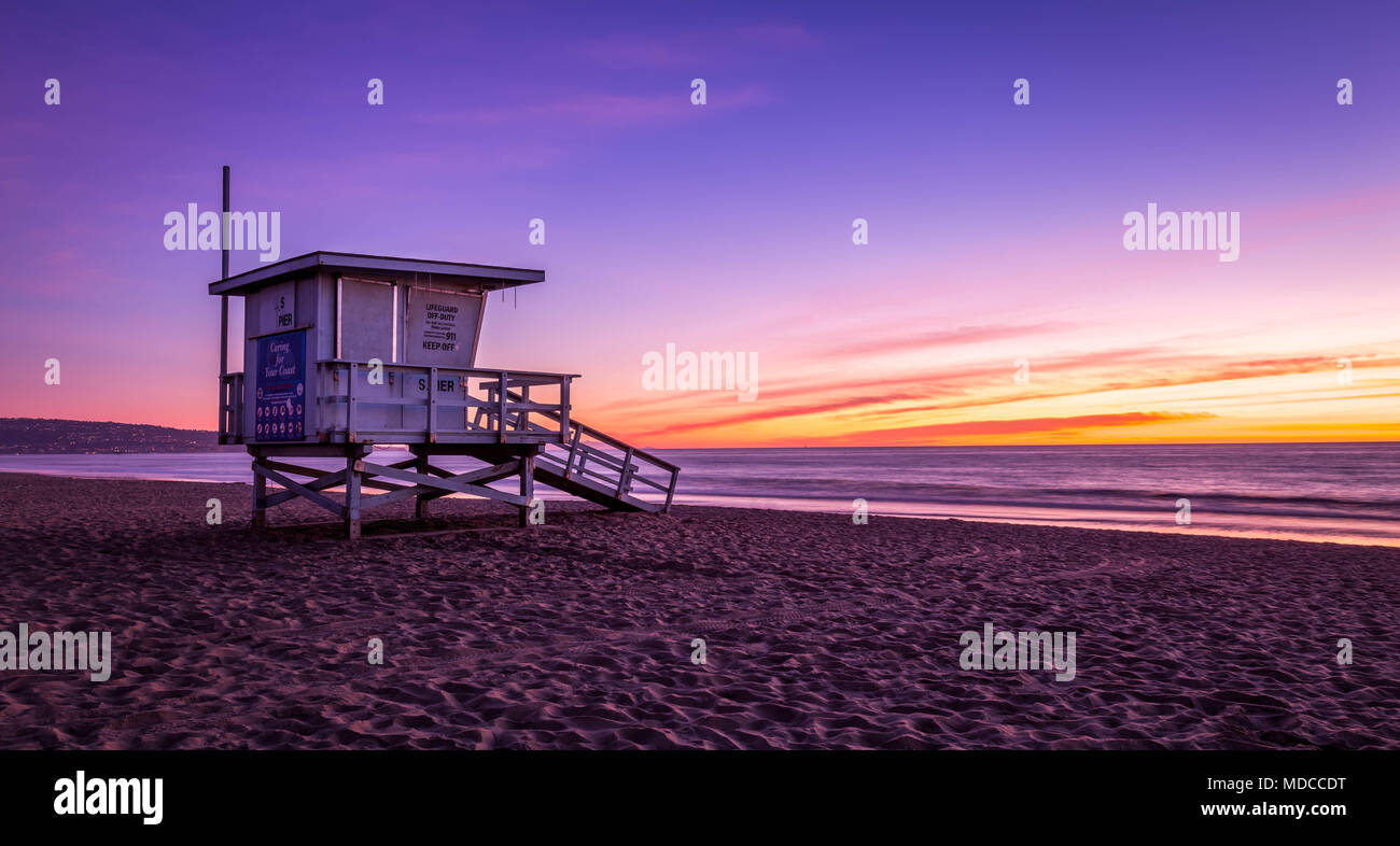 Manhattan beach sunset, Los Angeles USA Stock Photo Alamy