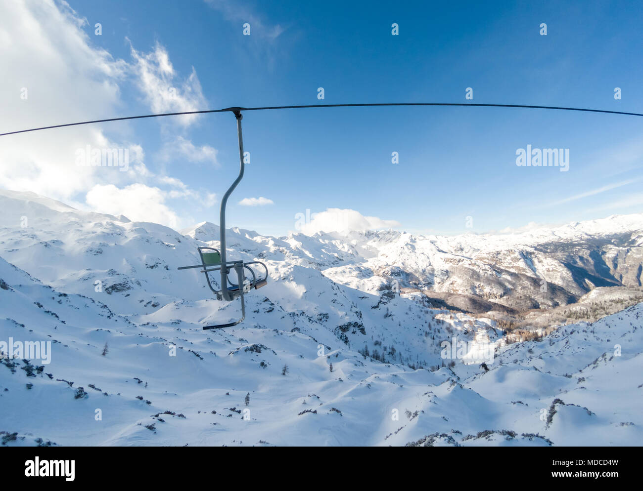 beautiful mountains ski resort in Alps Stock Photo