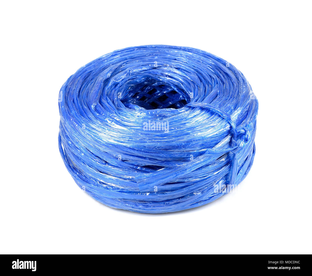 blue plastic rope isolated on white background.Plastic string isolated  Stock Photo - Alamy