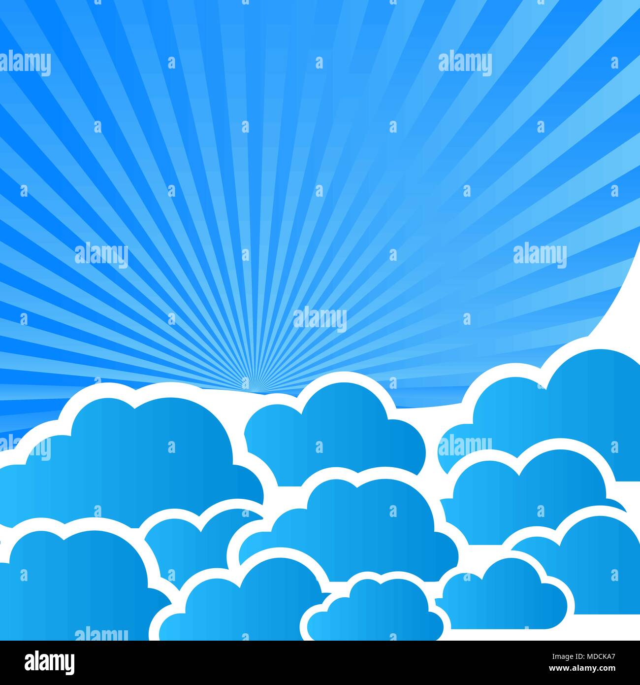 abstract blue background with clouds and rays Stock Vector Image & Art ...