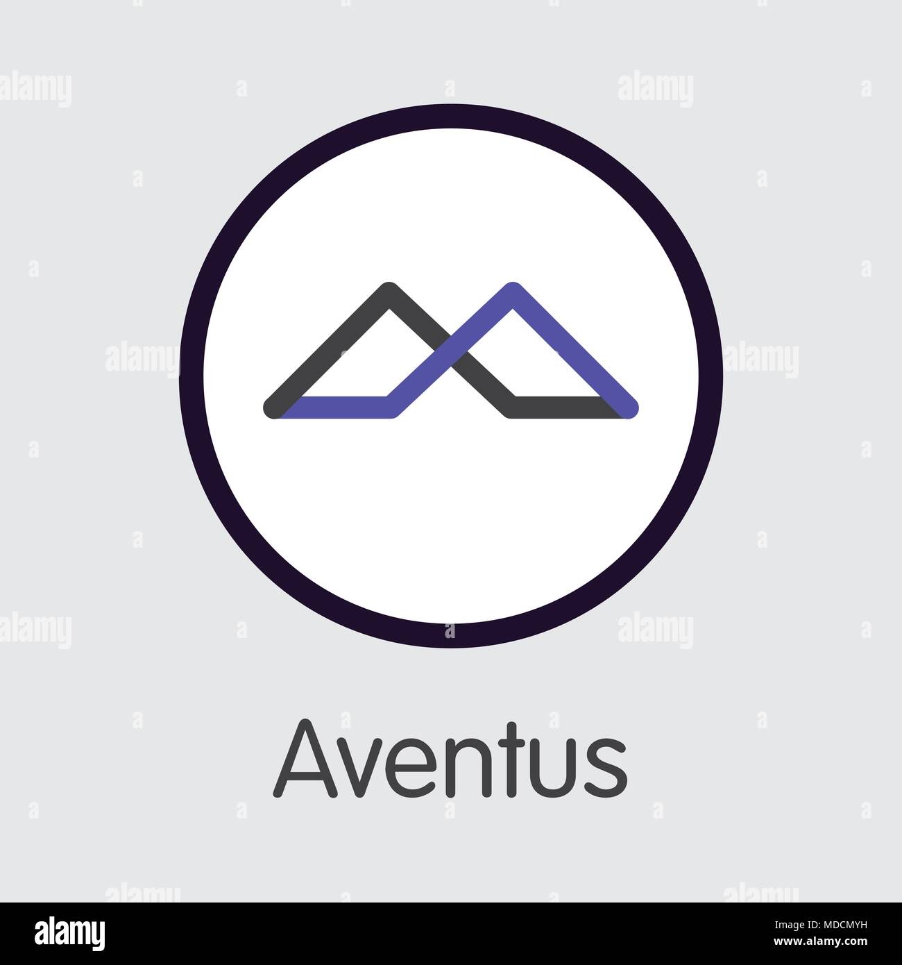 Aventus Crypto Currency - Vector Web Icon. Stock Vector