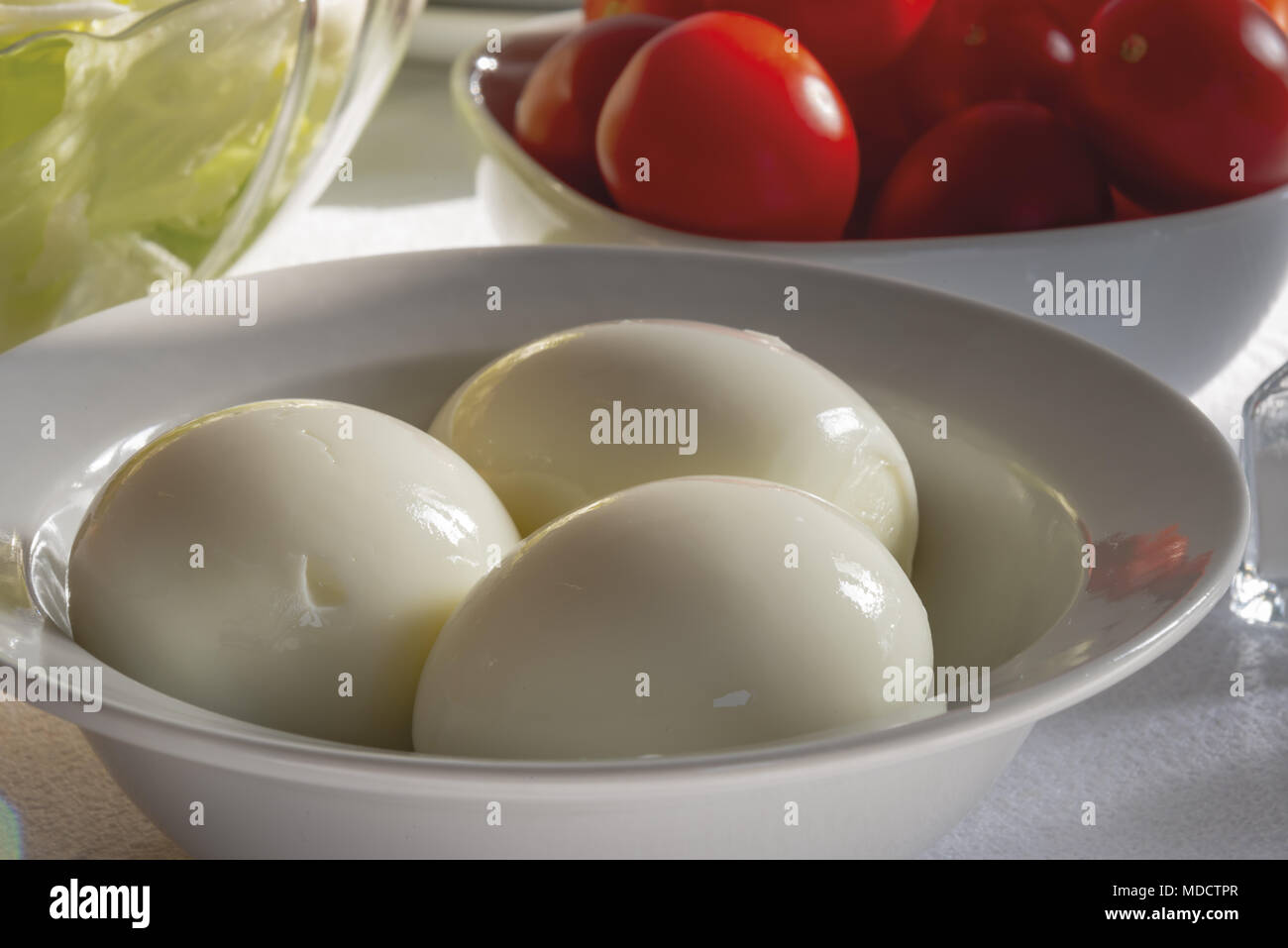 boiled eggs cherry tomatoes salad 3 Stock Photo Alamy