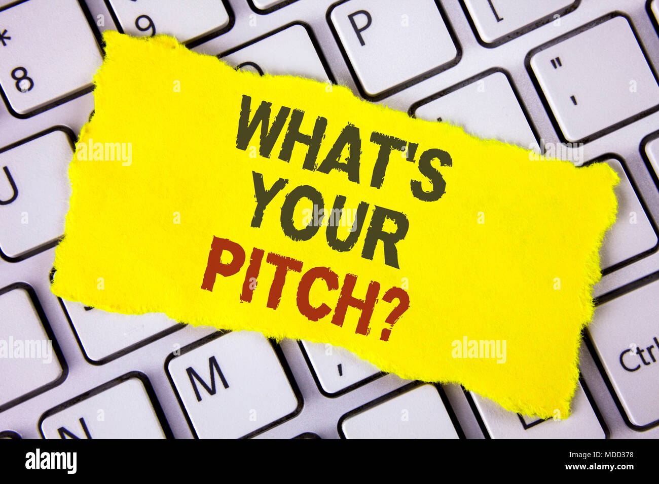 Text sign showing What Is Your Pitch Question. Conceptual photo Present
