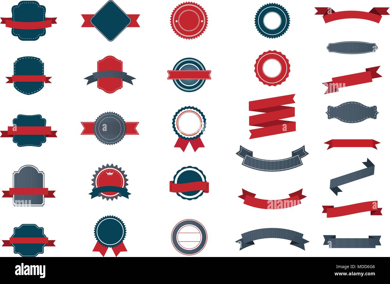 Set of vintage Labels, Ribbons, Sticker and Badges design elements