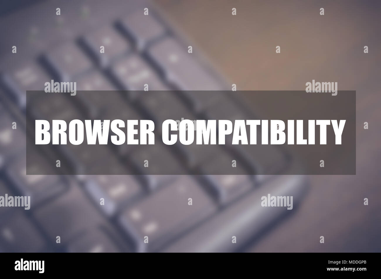 Browser compatibility word with blurring business background Stock Photo