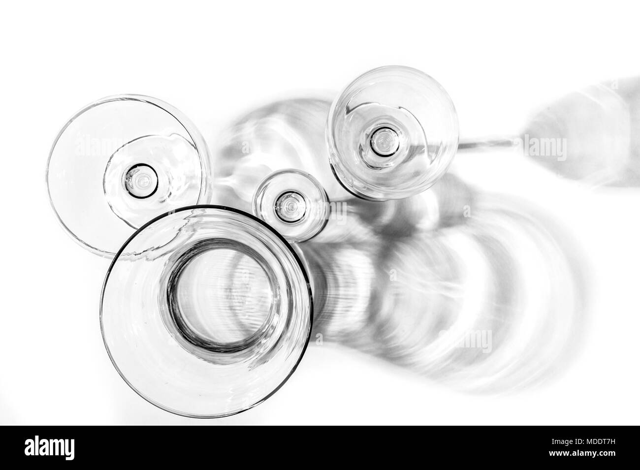 Abstract black and white photo of glassware Stock Photo
